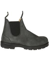 Blundstone - Rustic Leather Boots With Elastic Side Panels And Rubber Sole - Lyst