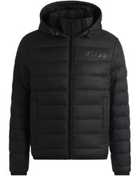 BOSS - Water-Repellent Down Jacket With Tonal Logo - Lyst