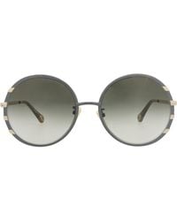Chloé - Round-Frame Metal Sunglasses - Lyst