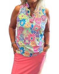 Lulu-B - Beachtime V-Neck Floral Sleeveless Top - Lyst