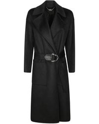 Liu Jo - Knee-Length Coat With Classic Lapel And Distinctive Buckle Detail - Lyst