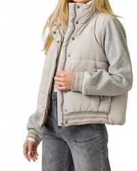Mystree - Mixed Media Puffer Jacket - Lyst