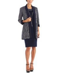 R & M Richards - Petites 2pc Metallic Cocktail And Party Dress - Lyst