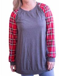 Shirley Stone - Plaid Raglan Top - Lyst