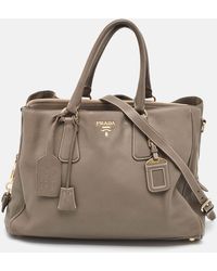 Prada - Leather Zipped Shoulder Bag - Lyst