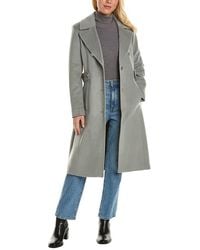 Kenneth Cole - Military Wool Blend Full Length Jacket - Lyst