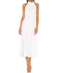 MILLY - Cady Penelope High Neck Halter Midi Dress - Lyst