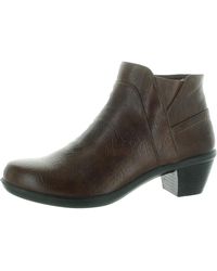 Easy Street - Block Heel Manmade Ankle Boots - Lyst