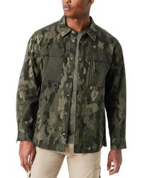 BASS OUTDOOR - Worker Shacket Camo Relaxed Fit Snap Front Fts305 - Lyst