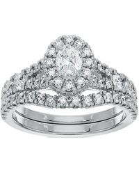 Pompeii3 - 1 1/4ct Oval Halo Diamond Engagement Wedding Ring Set - Lyst
