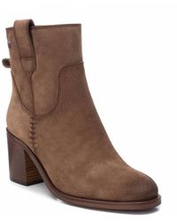 Xti - Suede Block Heel Booties - Lyst