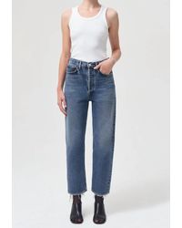 Agolde - 90's Crop Mid-rise Loose Straight Jeans - Lyst
