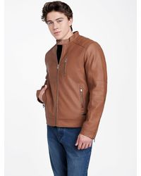 Guess Factory - Matty Faux-leather Moto Jacket - Lyst