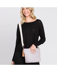 Fashnzfab - Aztec Solid Mini Patterned Tassel Crossbody Bag - Lyst