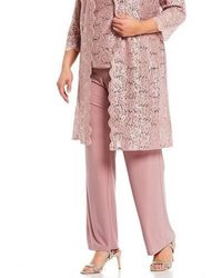 R & M Richards - Lace 3/4 Sleeve 3-Piece Pants Set - Lyst