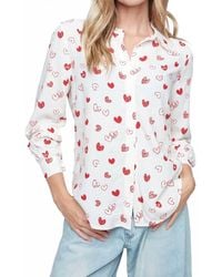 Renuar - Heart Prints Button Blouse - Lyst