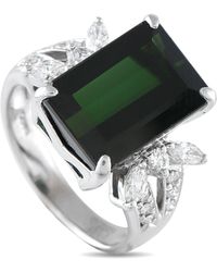 LB Exclusive - Platinum 0.54 Ct Diamond And 7.65 Ct Tourmaline Ring Mf04-073125 - Lyst