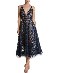 Dress the Population - Blair Lace Sequined Midi Dress - Lyst