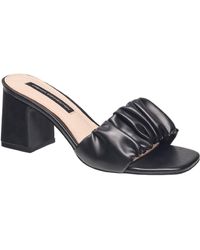 French Connection - Challenge Faux Leather Slide Dress Sandals - Lyst
