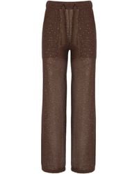 Kangra - Viscose Sequined Drawstring Straight-Leg Pants - Lyst