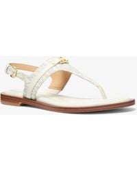 Michael Kors - Mk Mandy Signature Logo T-Strap Sandal - Lyst