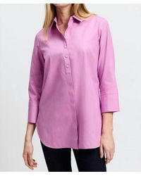Foxcroft - Madison No Iron Pinpoint 3/4 Sleeve Tunic - Lyst