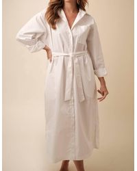 FRNCH - Cindel Cotton Buttoned T-Shirt Midi Dress - Lyst