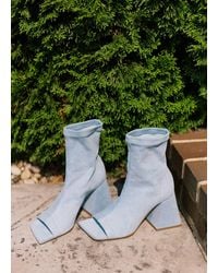 Vic Matié - Denim Open Toe Bootie - Lyst