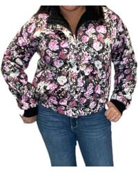 Saltwater Luxe - Quilted Floral Snap Front Bomber Jacket - Lyst