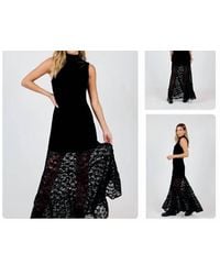 Sadie & Sage - Velvet Lace Contrast Maxi Dress - Lyst