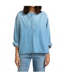 ASKK NY - Denim Henley Top - Lyst