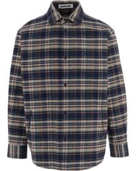DARKPARK - Check Pattern Cotton Shirt With Classic Collar And Two Side Pockets - Lyst