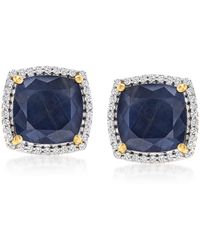 Ross-Simons - Sapphire And . Diamond Stud Earrings - Lyst