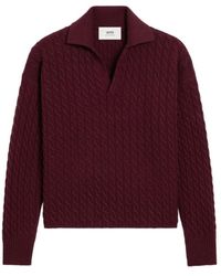Ami Paris - Wool Polo Shirt - Lyst