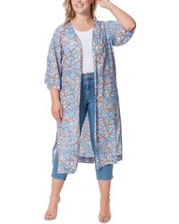 Jessica Simpson - Plus Blakeley Printed Long Duster Sweater - Lyst