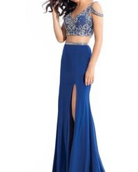 Rachel Allan - Embellished Jersey Two-Piece Evening Gown - Lyst