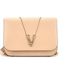 Versace - Virtus Chain Flap Shoulder Bag Leather Medium - Lyst