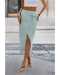 TRUEDAMES - Solid Twist Wrap Assassin Fit Skirt - Lyst