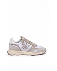 Pinko - Cow Leather Fiber Sneakers - Lyst
