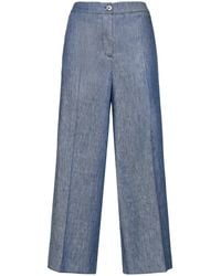 Elena Miro - Mariniere Wide-Leg Cropped Pants - Lyst