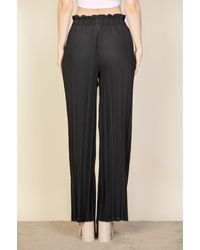 TRUEDAMES - Pleated Stretch Crepe Pull-On Wide Leg Tie Front Pants - Lyst