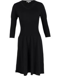 Max Mara - V-Neck 3/4 Sleeve Midi Dress - Lyst