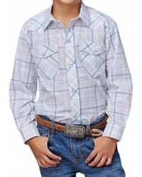 Roper - Boy's Classic Long Sleeve Plaid Western Snap Shirt - Lyst