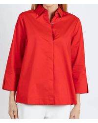 Hinson Wu - Xena 3/4 Sleeve Zip Back Shirt Top - Lyst
