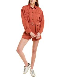 IRO - Ambrocio Linen-Blend Playsuit - Lyst