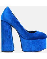 LONDON RAG - Old Novelty Platform Heel Velvet Pumps - Lyst