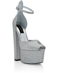 Philipp Plein - Glitter Platform Sandals Hi-Heels - Lyst
