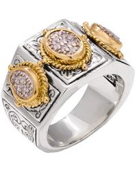 Konstantino - Classic Sterling 18k Yellow Gold & Diamond Ring Dmk1803-109 Size 7 - Lyst