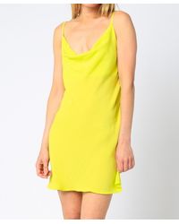 Olivaceous - Neon Cowl Neck Mini Dress - Lyst