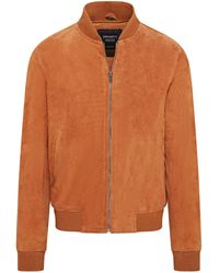 Infinity Leather - Soft Goat Suede Ma-1 Varsity Bomber Jacket - Lyst